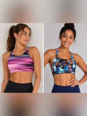 lululemon athletica Women's Multicolor & Pink Strappy Sports Bras